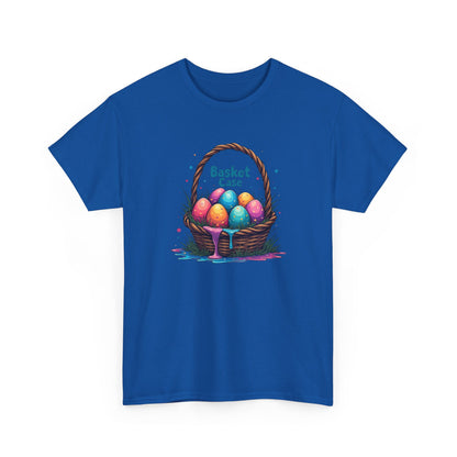 Basket Case, Easter Basket Tee — Colorful Painted Easter Eggs Graphic Shirt