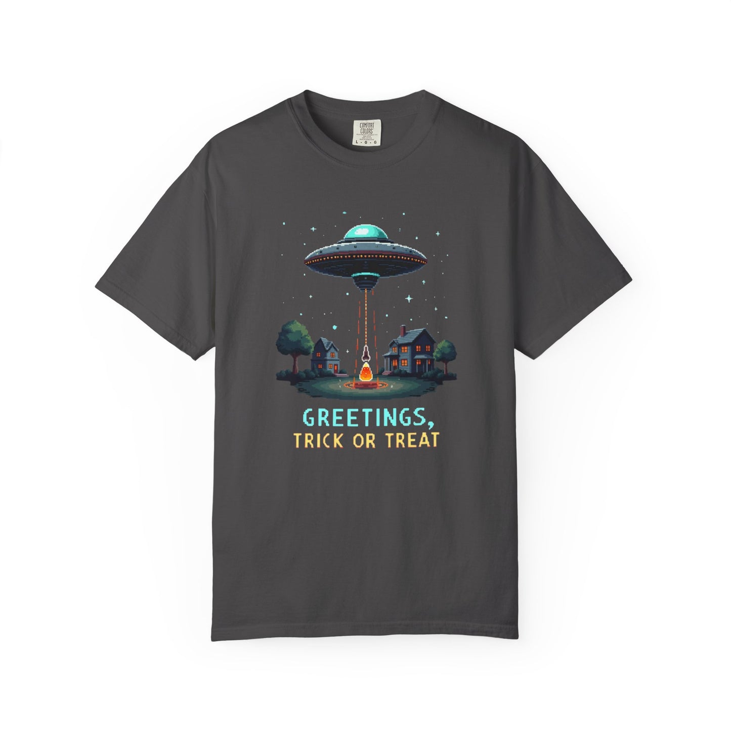 Halloween Alien Greetings T-Shirt, Unisex T-Shirt, Funny Halloween Tee, Trick or Treat Shirt, Spooky Season Apparel, Gift for [...]