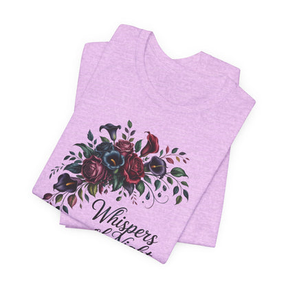 Whispers of Night Floral Tee — Dark Rose Bouquet Graphic T-Shirt