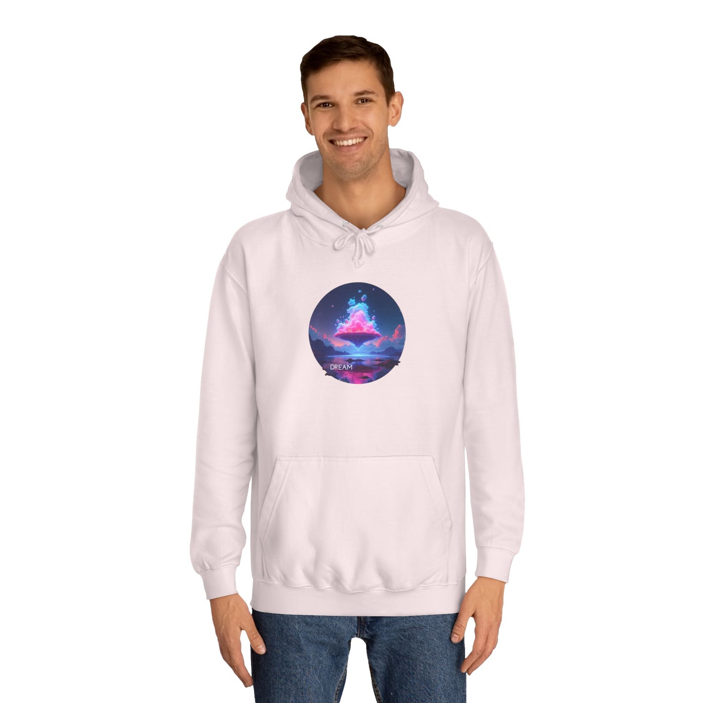 Hoodie — Neon Vaporwave Mountain Graphic Pullover