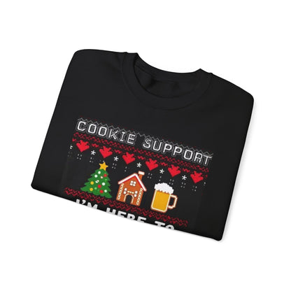 Cookie Support Sweatshirt — "I'm Here to Toss Some Cookies" Ugly Christmas Sweater
