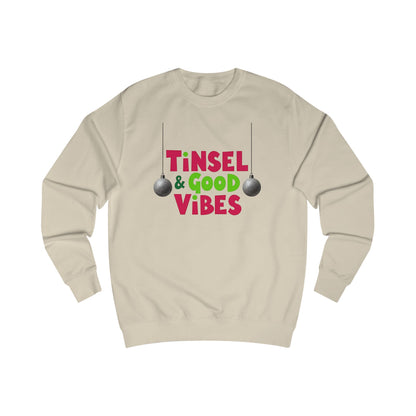 Tinsel & Good Vibes Sweatshirt — Festive Holiday Crewneck