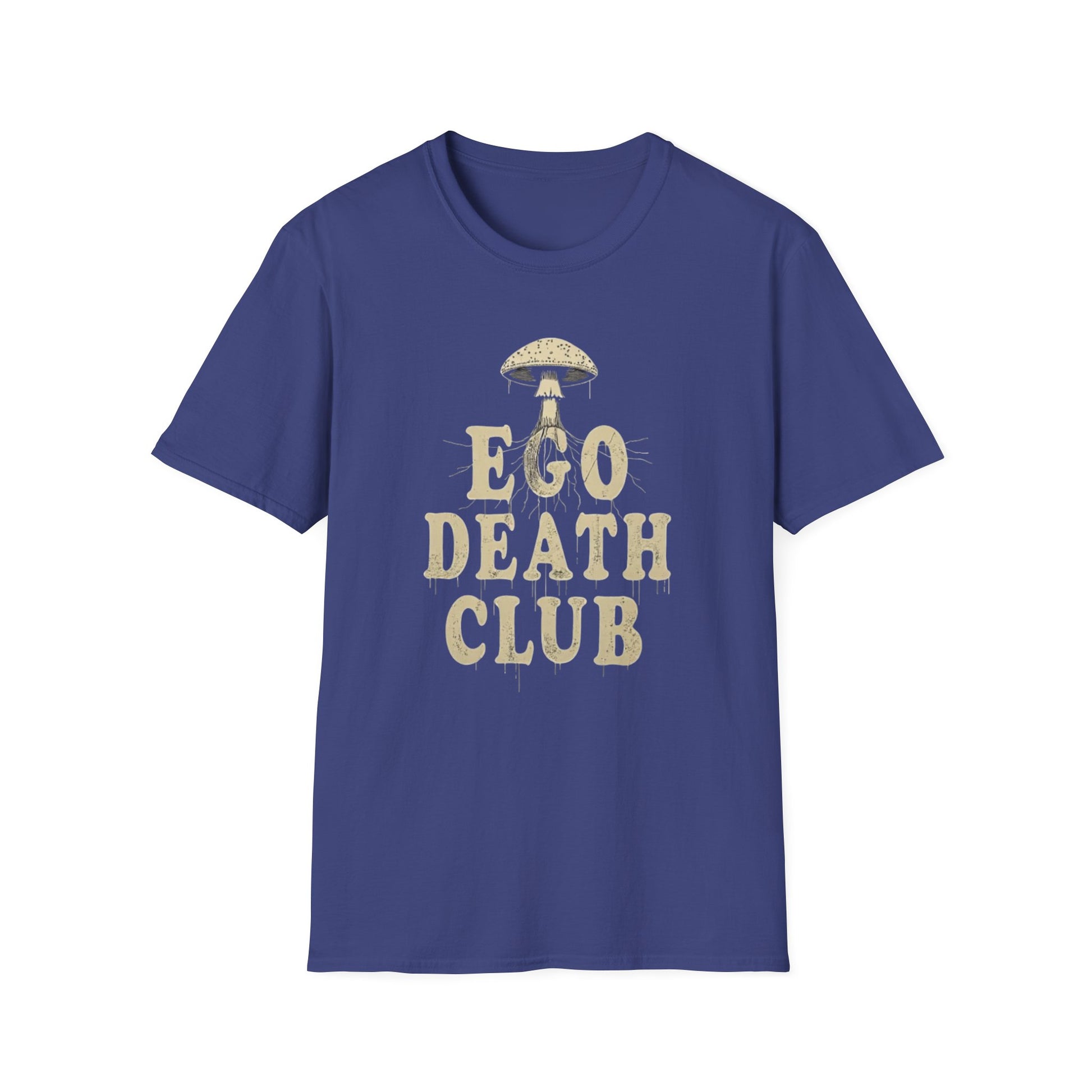 Ego Death Club Mushroom, T-Shirt, Unisex Softstyle Tee, Casual Wear, Gift for Friends, Unique Graphic Shirt - Psychonaut Swag