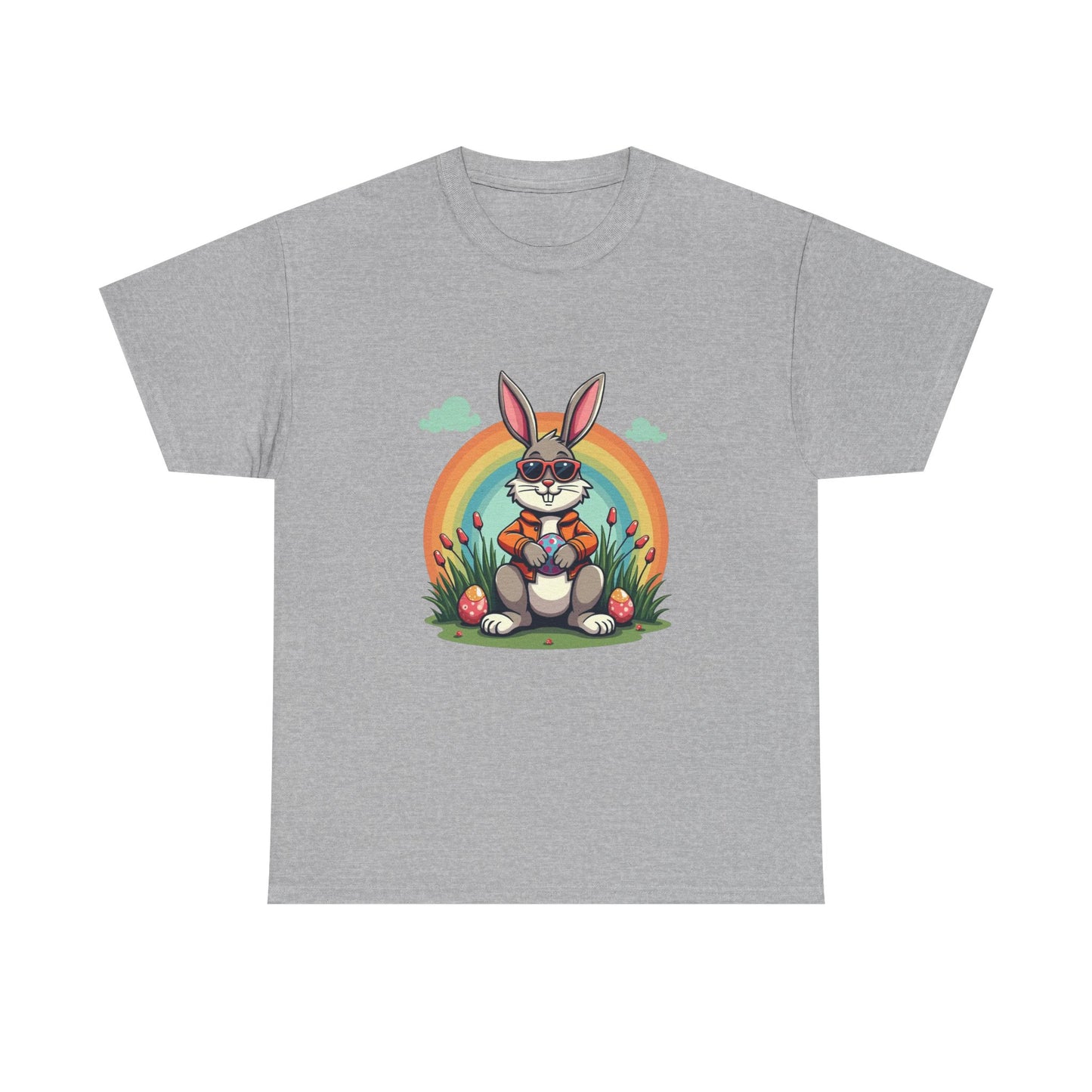 Easter Bunny Rainbow T-Shirt — Cute Bunny Holding Eggs Tee