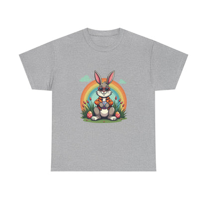 Easter Bunny Rainbow T-Shirt — Cute Bunny Holding Eggs Tee