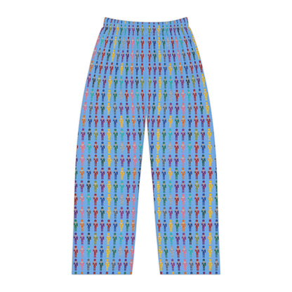 Women's Nutcracker Pajama Pants — Colorful Retro Micro People All-Over Print Lounge Pants