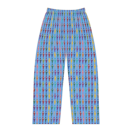 Women's Nutcracker Pajama Pants — Colorful Retro Micro People All-Over Print Lounge Pants