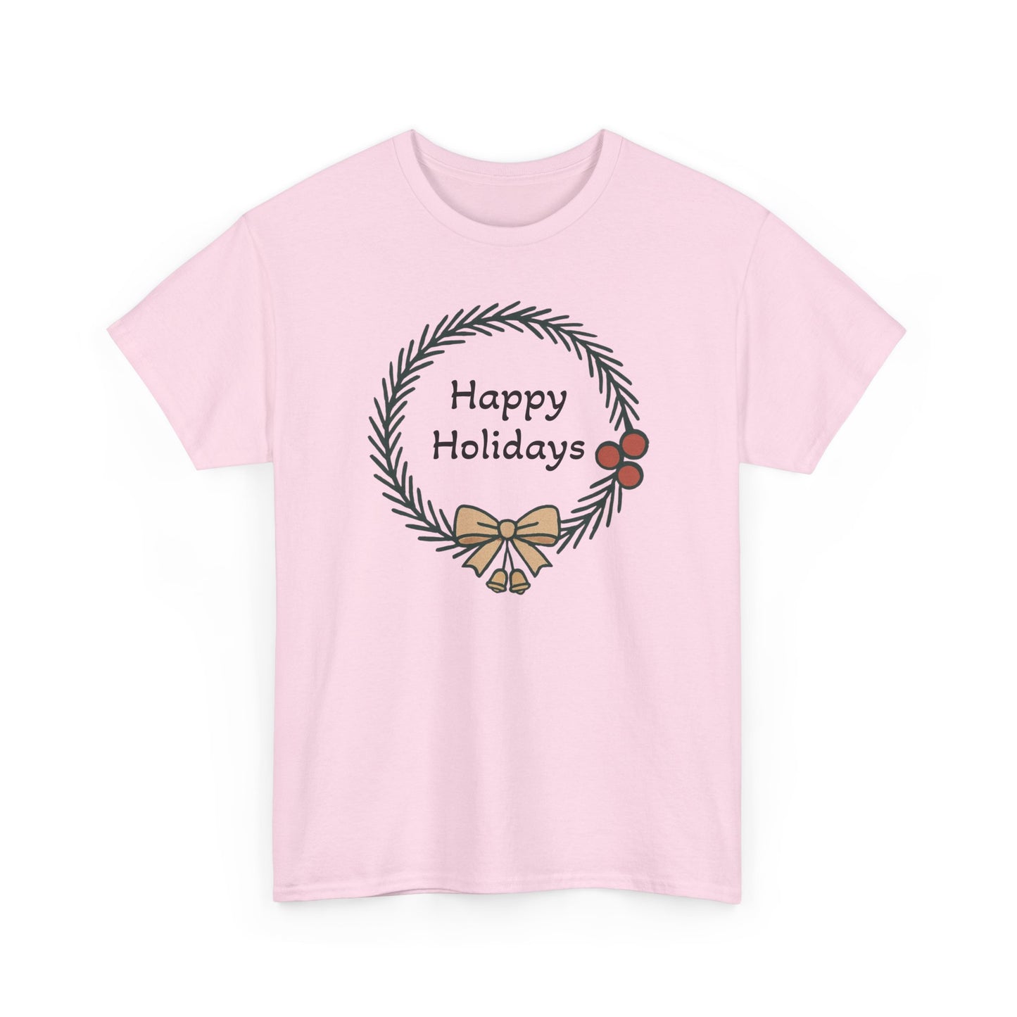 Happy Holiday Wreath, Unisex Heavy Cotton Tee