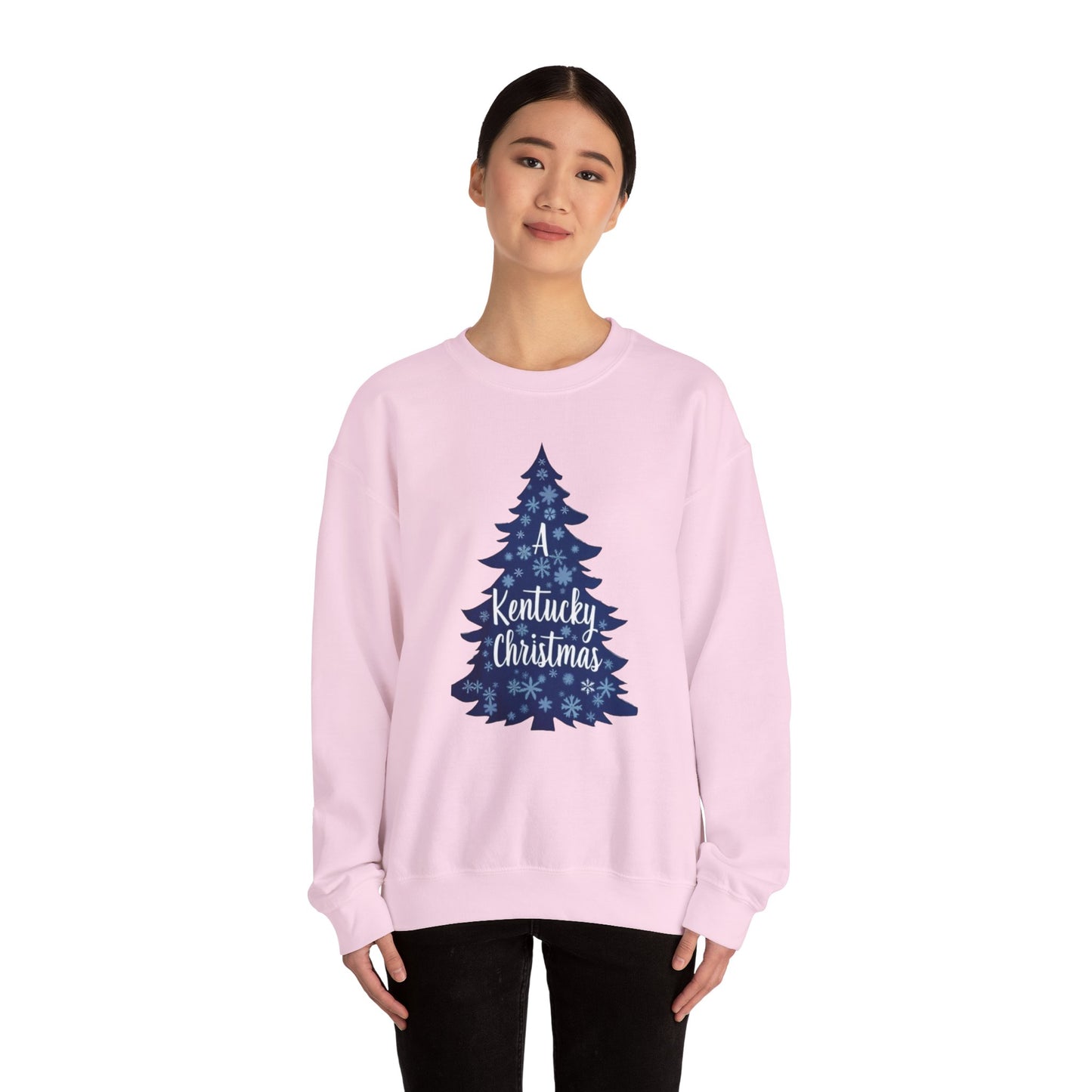 Kentucky Christmas Sweatshirt — Blue Plaid Tree Holiday Crewneck
