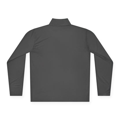 Sports Massage, Quarter-Zip Pullover — Vintage Fishing Badge Logo