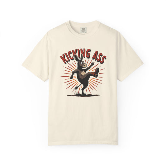 Kicking Donkey, Unisex T-Shirt | Funny Graphic Tee, Casual Wear, Humor Gift, Birthday Surprise, Motivational Apparel - Psychonaut Swag