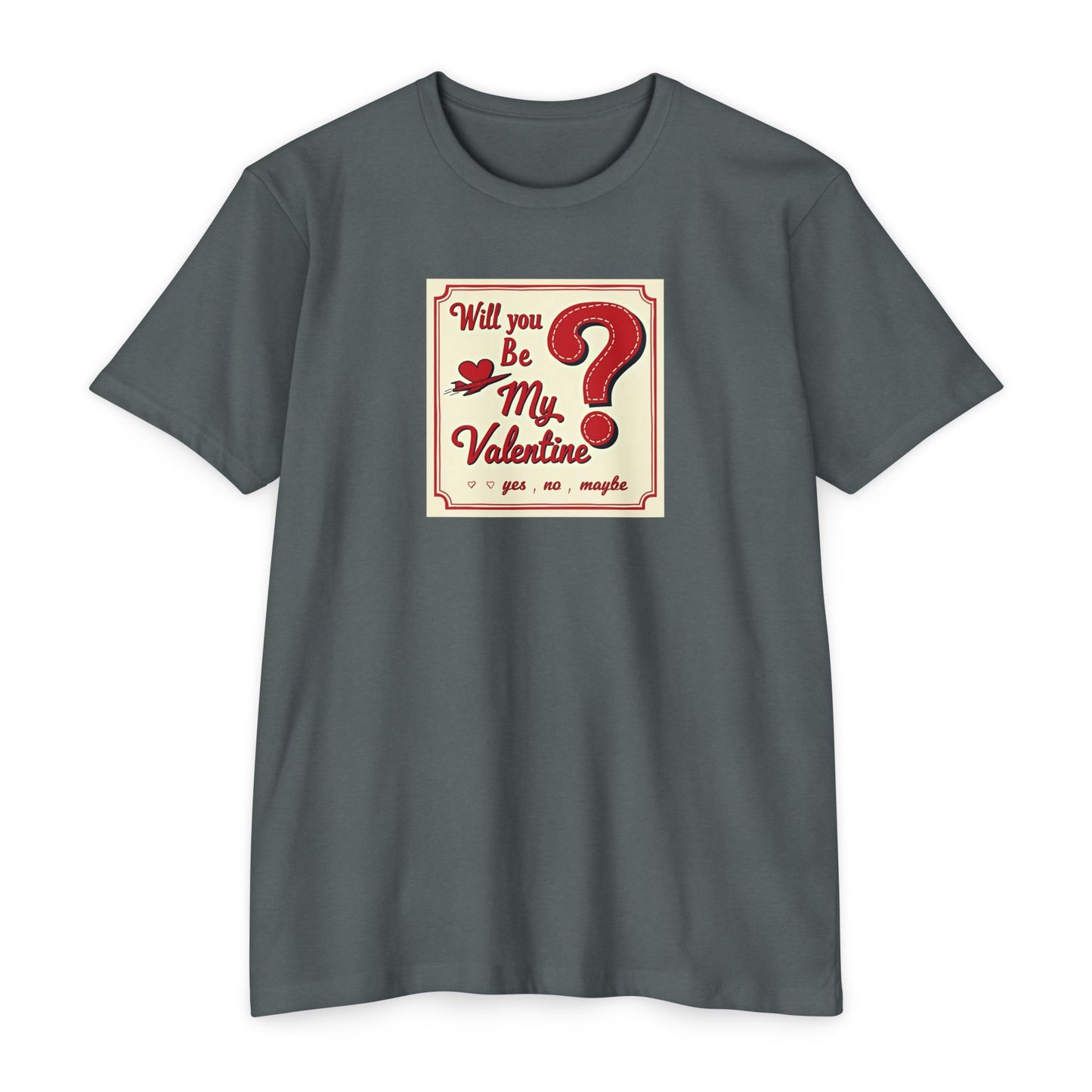 Valentine Question Mark T-Shirt — "Will You Be My Valentine?" Retro Design