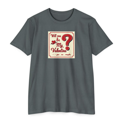 Valentine Question Mark T-Shirt — "Will You Be My Valentine?" Retro Design