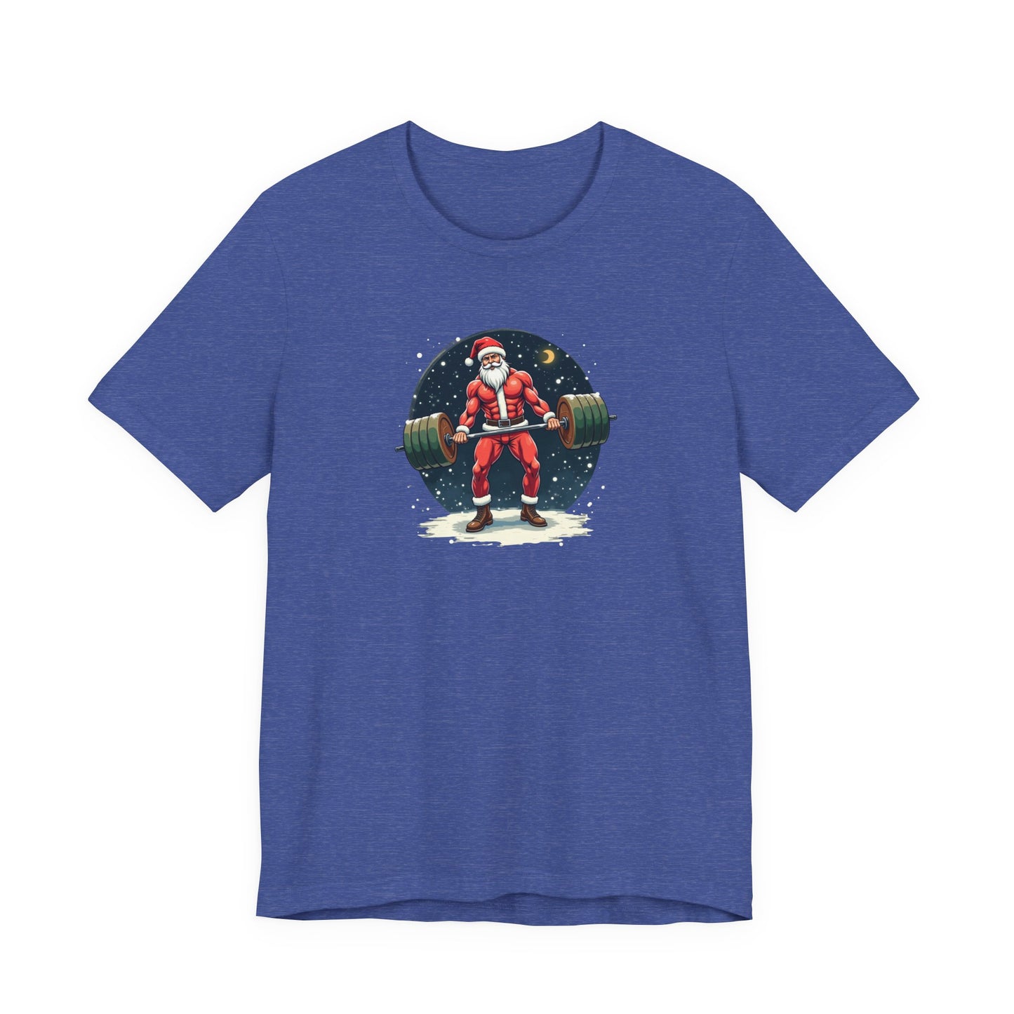 Jacked Santa Weightlifting, Unisex Jersey Short Sleeve Tee