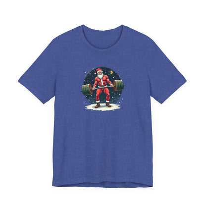 Jacked Santa Weightlifting, Unisex Jersey Short Sleeve Tee