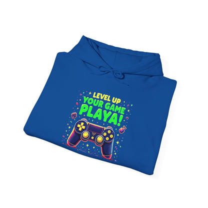 Gamer Hoodie - "Level Up Your Game Playa" Retro Controller Graphic