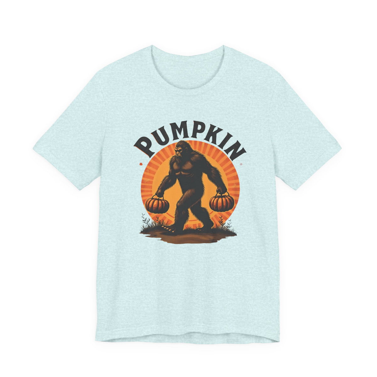 Pumpkin Bigfoot T-Shirt – Unisex Harvest Tee for Fall, Halloween, Autumn Celebrations, Gift for Nature Lovers, Casual Wear