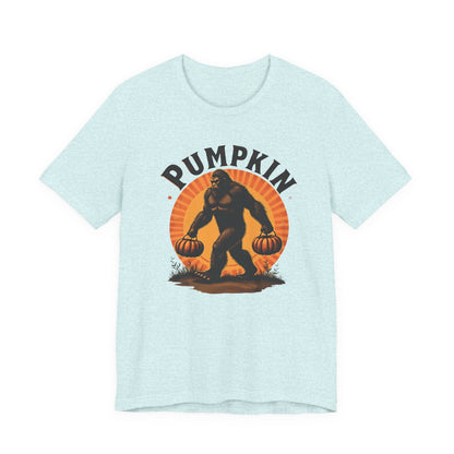 Pumpkin Bigfoot T-Shirt – Unisex Harvest Tee for Fall, Halloween, Autumn Celebrations, Gift for Nature Lovers, Casual Wear