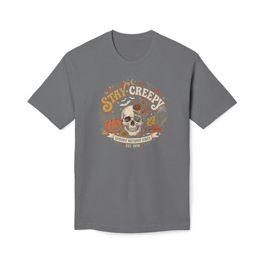 Stay Creepy Halloween T-Shirt — Vintage Skull & Autumn Vibes Tee