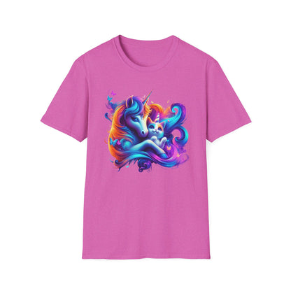 Unicorn with Caticorn Unisex T-Shirt - Magic of Unicorns hugging the Caticorns - Psychonaut Swag