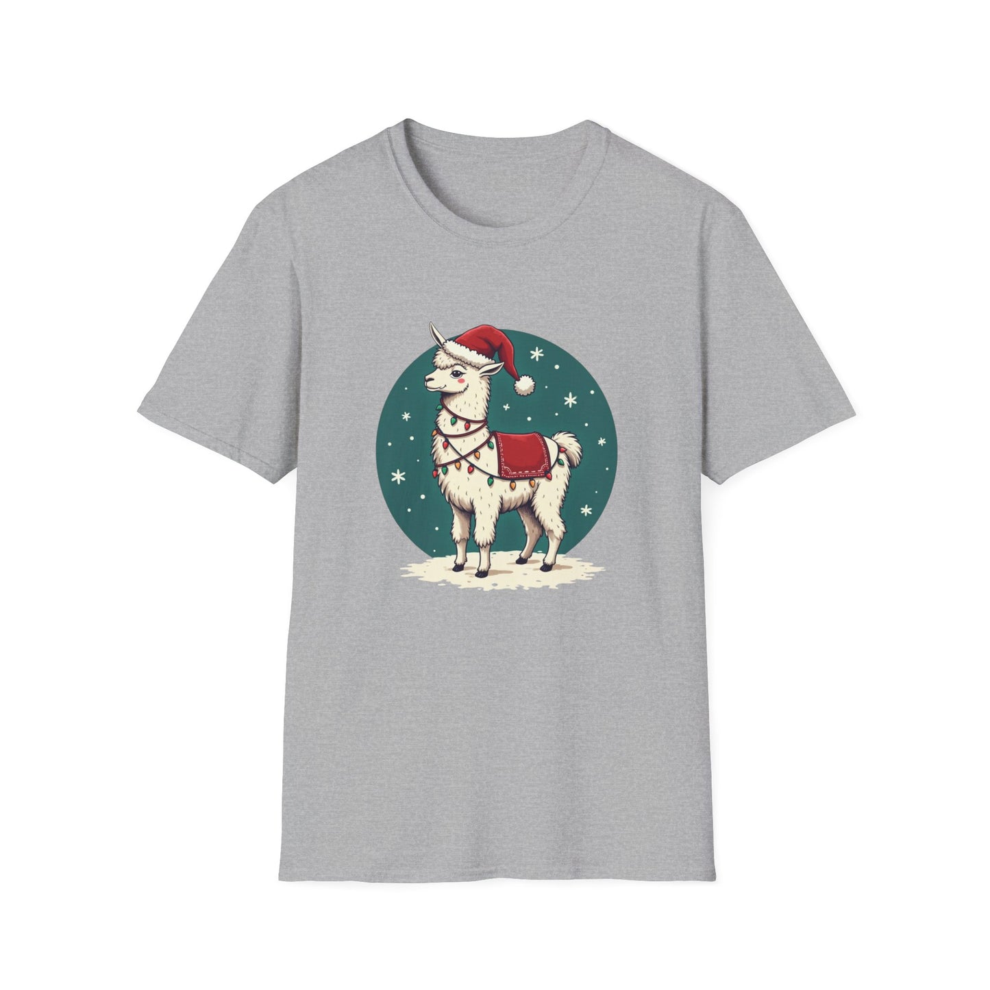 Christmas Llama T-Shirt — Cute Santa Hat Holiday Graphic Tee