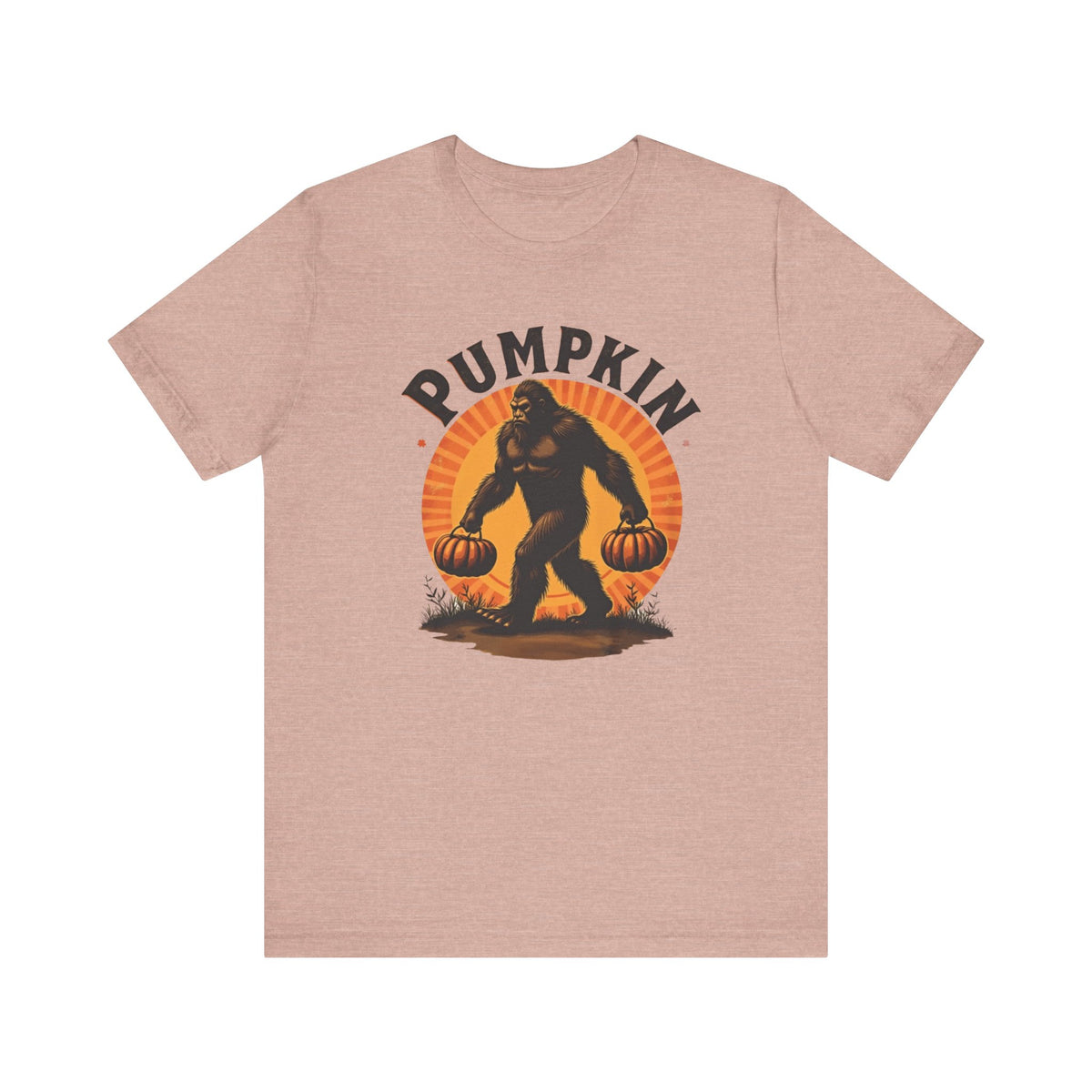 Pumpkin Bigfoot T-Shirt – Unisex Harvest Tee for Fall, Halloween, Autumn Celebrations, Gift for Nature Lovers, Casual Wear