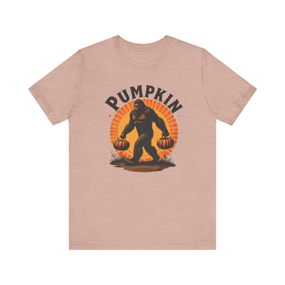 Pumpkin Bigfoot T-Shirt – Unisex Harvest Tee for Fall, Halloween, Autumn Celebrations, Gift for Nature Lovers, Casual Wear