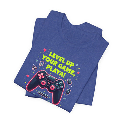 Level Up Your Game Playah! Gaming T-Shirt — Retro Controller Design