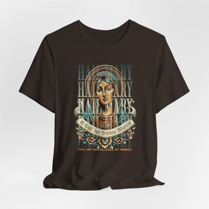 Mary Ave Maria Graphic Tee — 'Ave Maria' Vintage Religious Portrait T‑Shirt