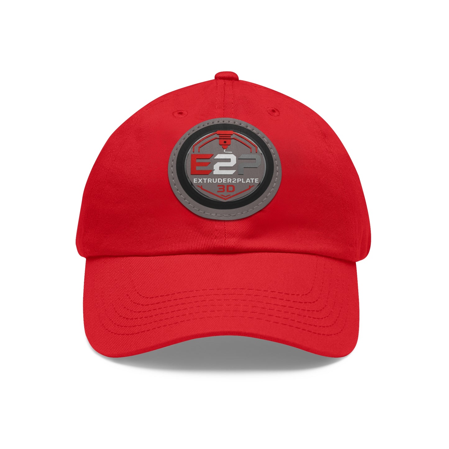 Extruder2Plate, Dad Hat with Leather Patch (Round)