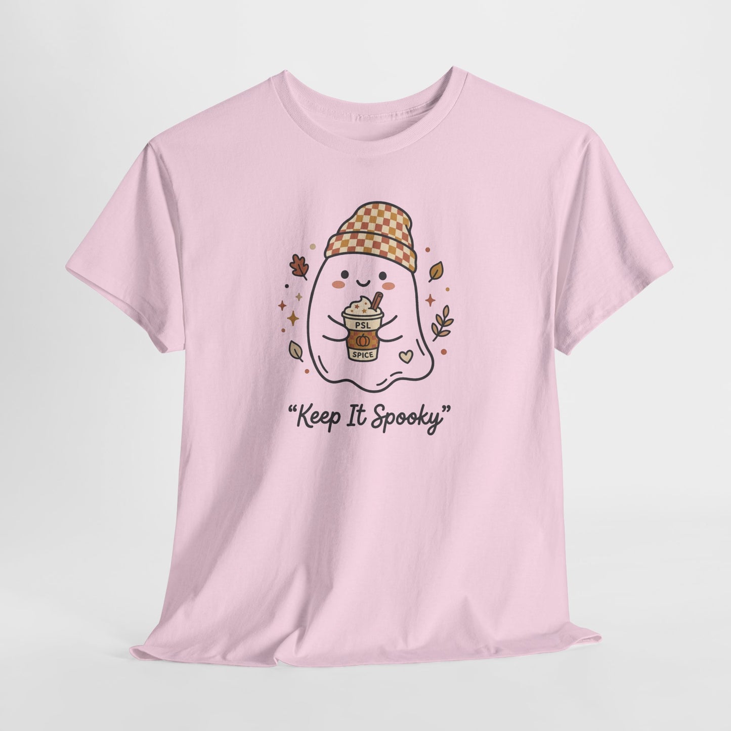 Keep It Spooky Ghost Tee — Cute Fall Halloween Shirt with Pumpkin Latte