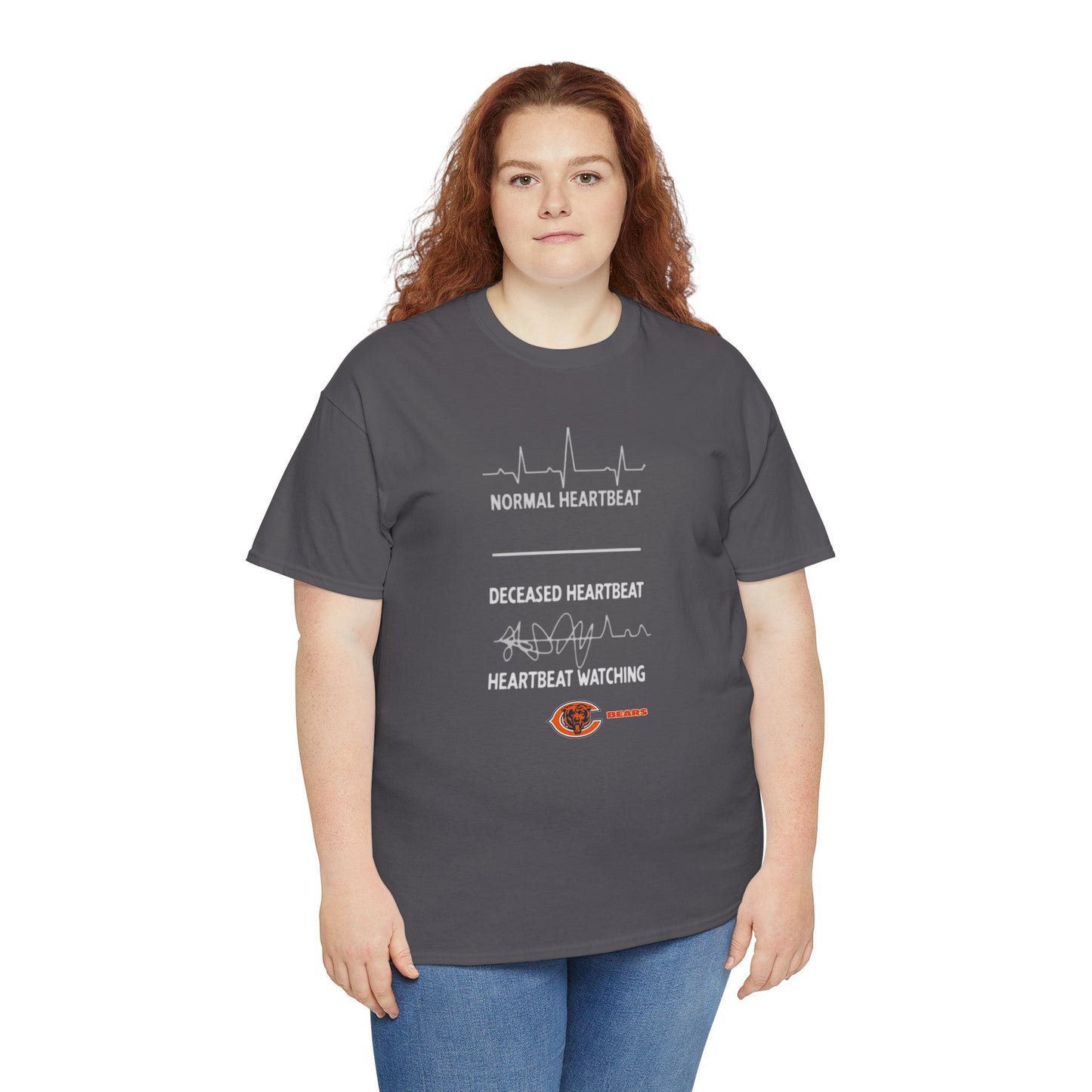 Bears Heartbeat Monitoring Tee — "Normal Heartbeat / Deceased Heartbeat / Heartbeat Watching" Graphic T-Shirt