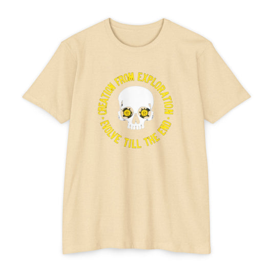 Skull Exploration T-Shirt | Unisex Tee for Adventurers, Fun Graphic Tee, Unique Gift for Explorers, Perfect for Casual Days, Evolution Theme