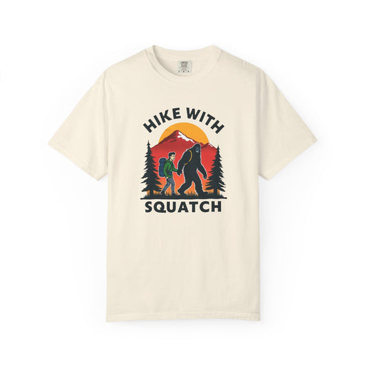 Hike With Squatch T-Shirt — Vintage Bigfoot Hiking Graphic Tee