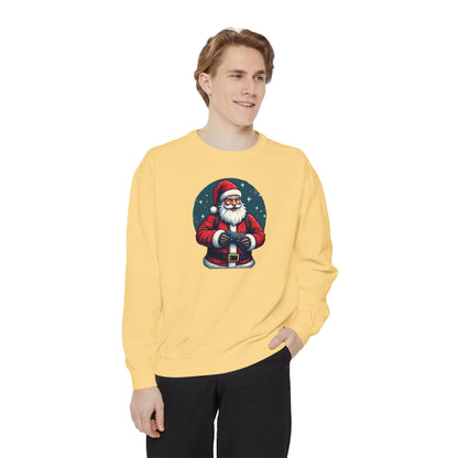 Gamer Santa, Unisex Garment-Dyed Sweatshirt