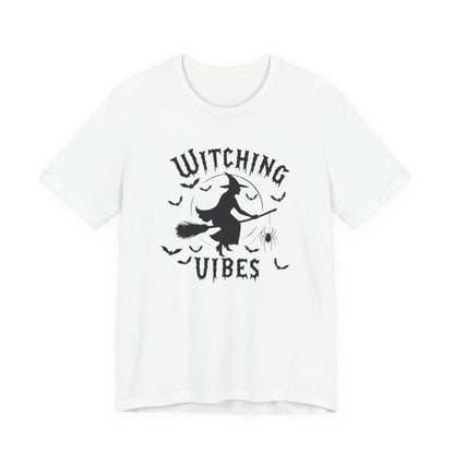 Witching Vibes Graphic Tee, Halloween Apparel, Unisex Costume Top, Casual T-Shirt, Spooky Season Outfit, Witchy Gift