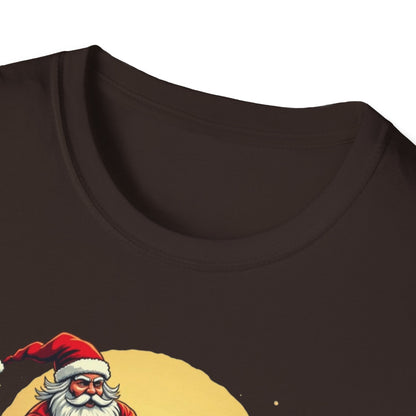 Santa Riding T-Rex T-Shirt — Funny Christmas Dino Tee