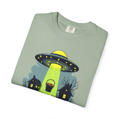 Halloween UFO Trick or Treat T-Shirt — Alien Abduction Spooky Tee