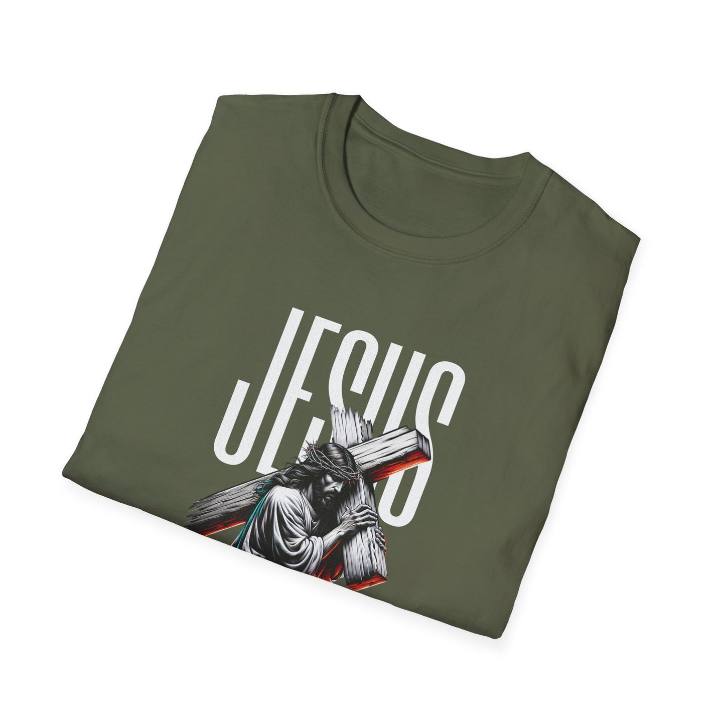 Jesus Cross T-Shirt — 'Jesus' Graphic Faith Tee for Christians