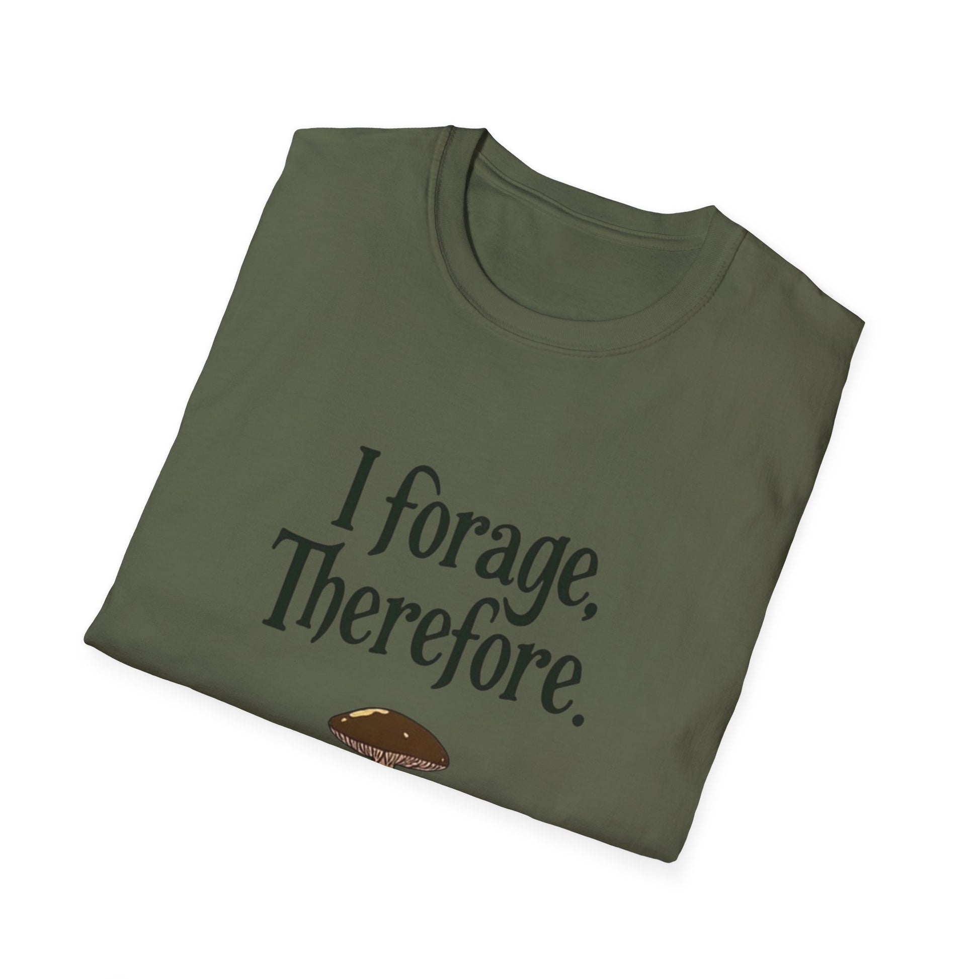I Forage -Themed Unisex Softstyle T-Shirt, Perfect for Nature Lovers, Eco-Friendly Gift, Mushroom Hunting Apparel, Casual Wear - Psychonaut Swag
