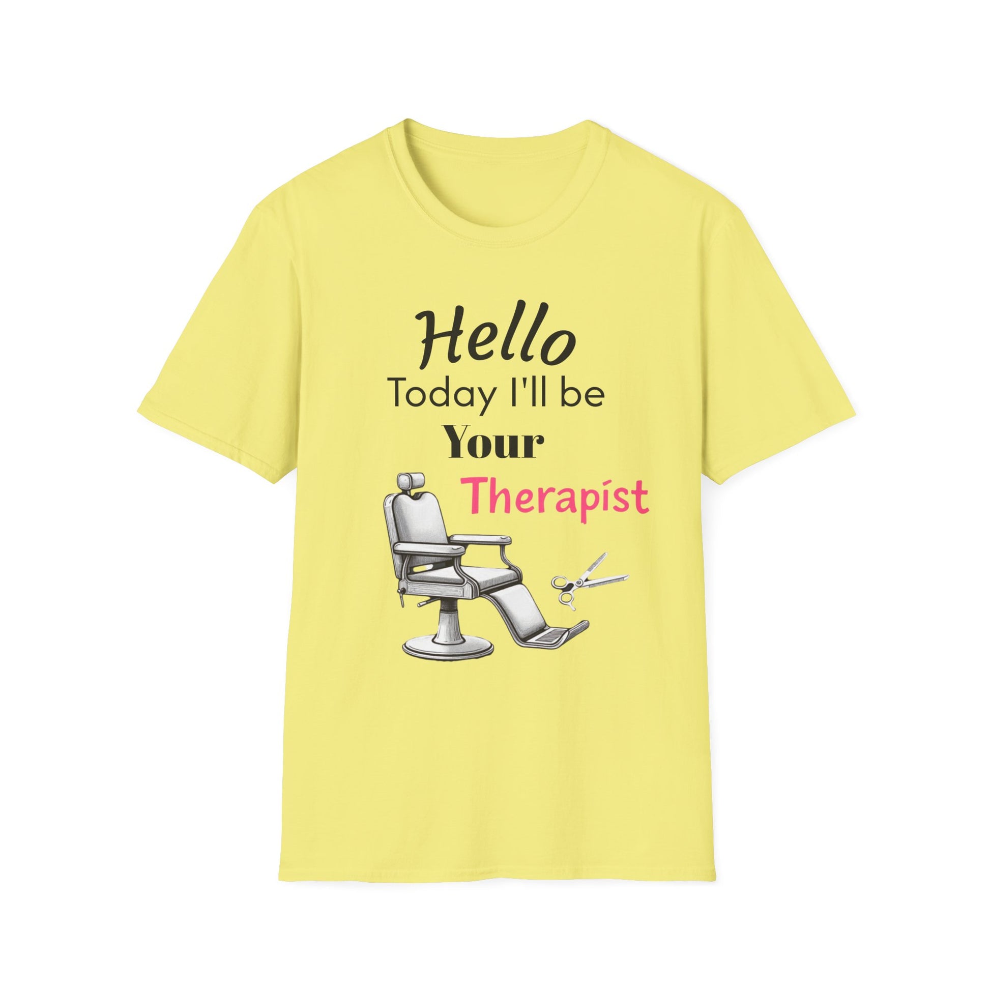 Hair stylist therapy, Unisex Softstyle T-Shirt | Perfect Gift for Barbers, Stylists, Hairdressers, Funny Tee for Self-Care Sundays, Hair Salon [...] - Psychonaut Swag