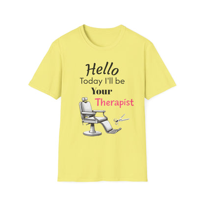 Hair stylist therapy, Unisex Softstyle T-Shirt | Perfect Gift for Barbers, Stylists, Hairdressers, Funny Tee for Self-Care Sundays, Hair Salon [...] - Psychonaut Swag