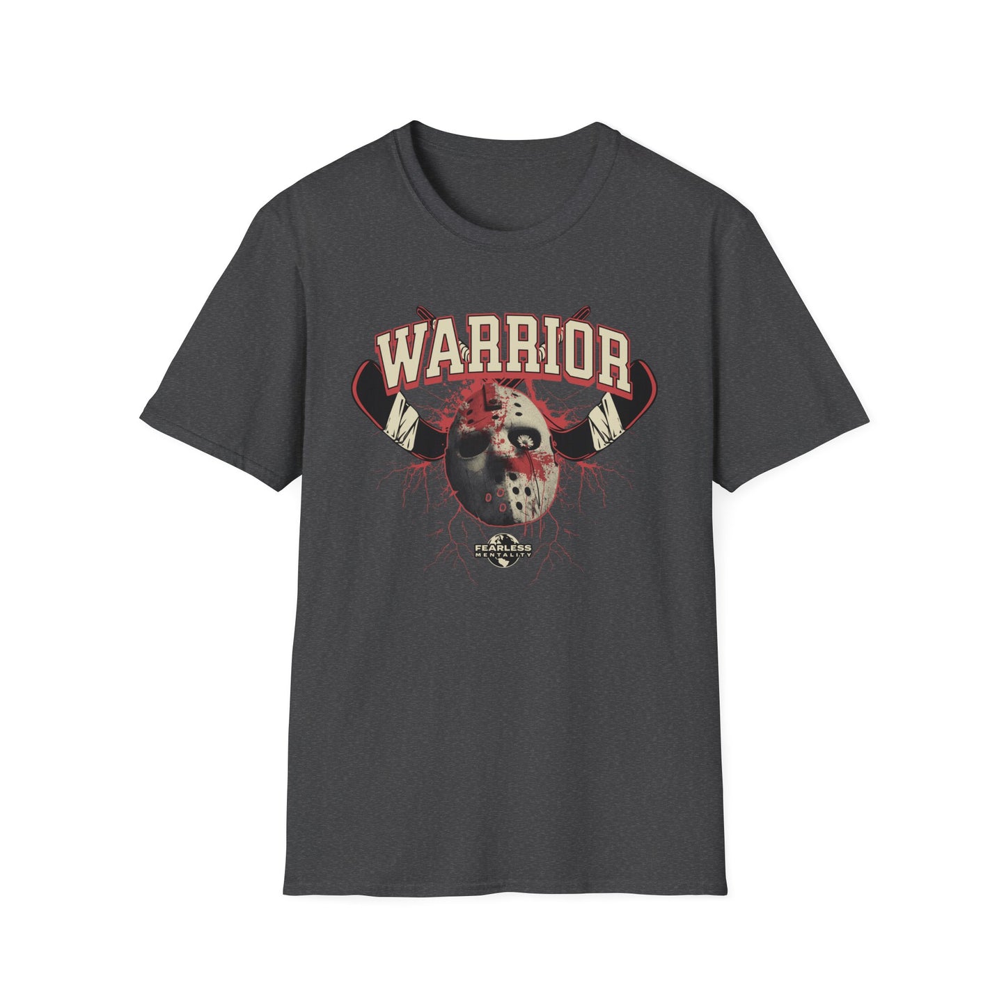 Warrior Hockey Mask T-Shirt — Vintage Sports Skull Design