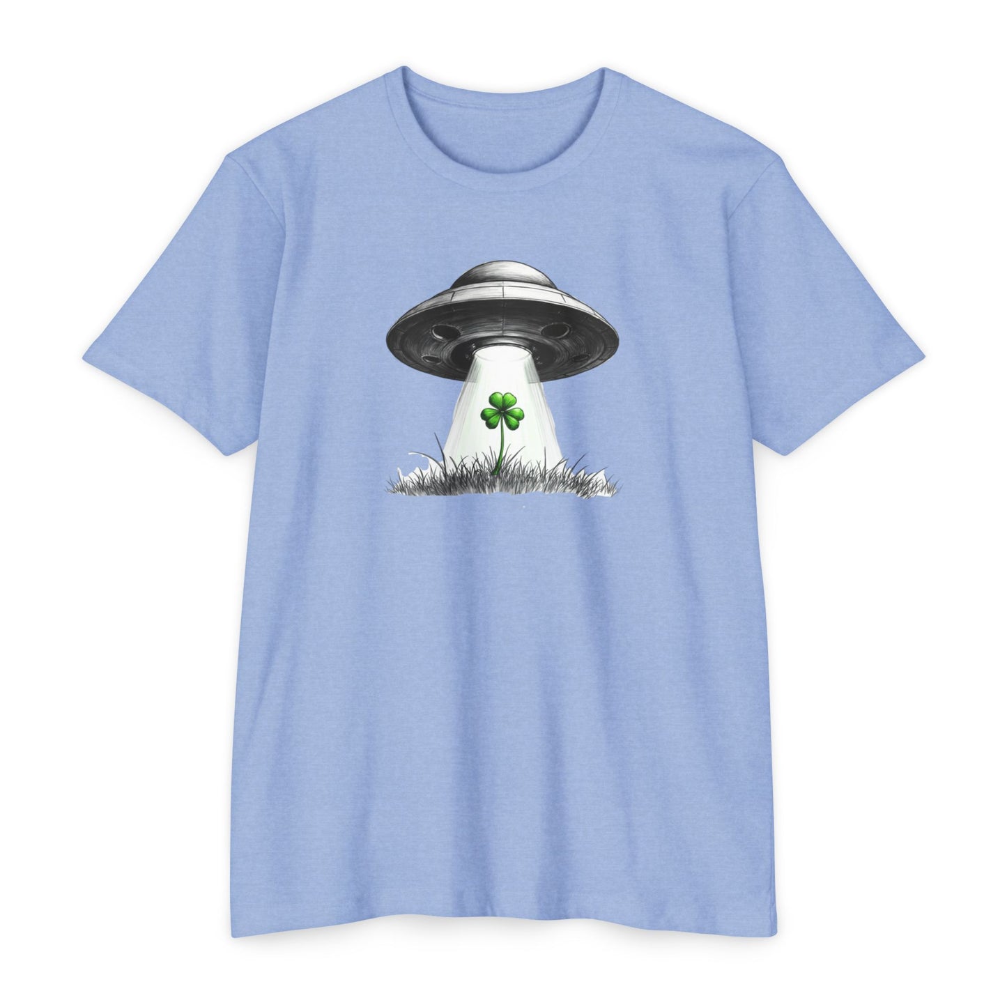 UFO Abduction Shamrock Tee — St. Patrick’s Day Alien Graphic T-Shirt