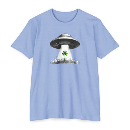 UFO Abduction Shamrock Tee — St. Patrick’s Day Alien Graphic T-Shirt