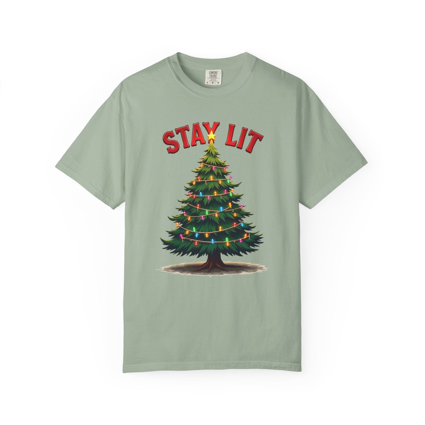 Stay Lit Christmas T-Shirt — Festive Holiday Tree Graphic Tee