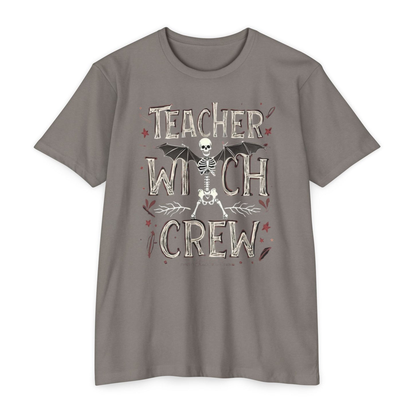 Teacher Witch Crew T-Shirt — Halloween Skeleton Teacher Tee