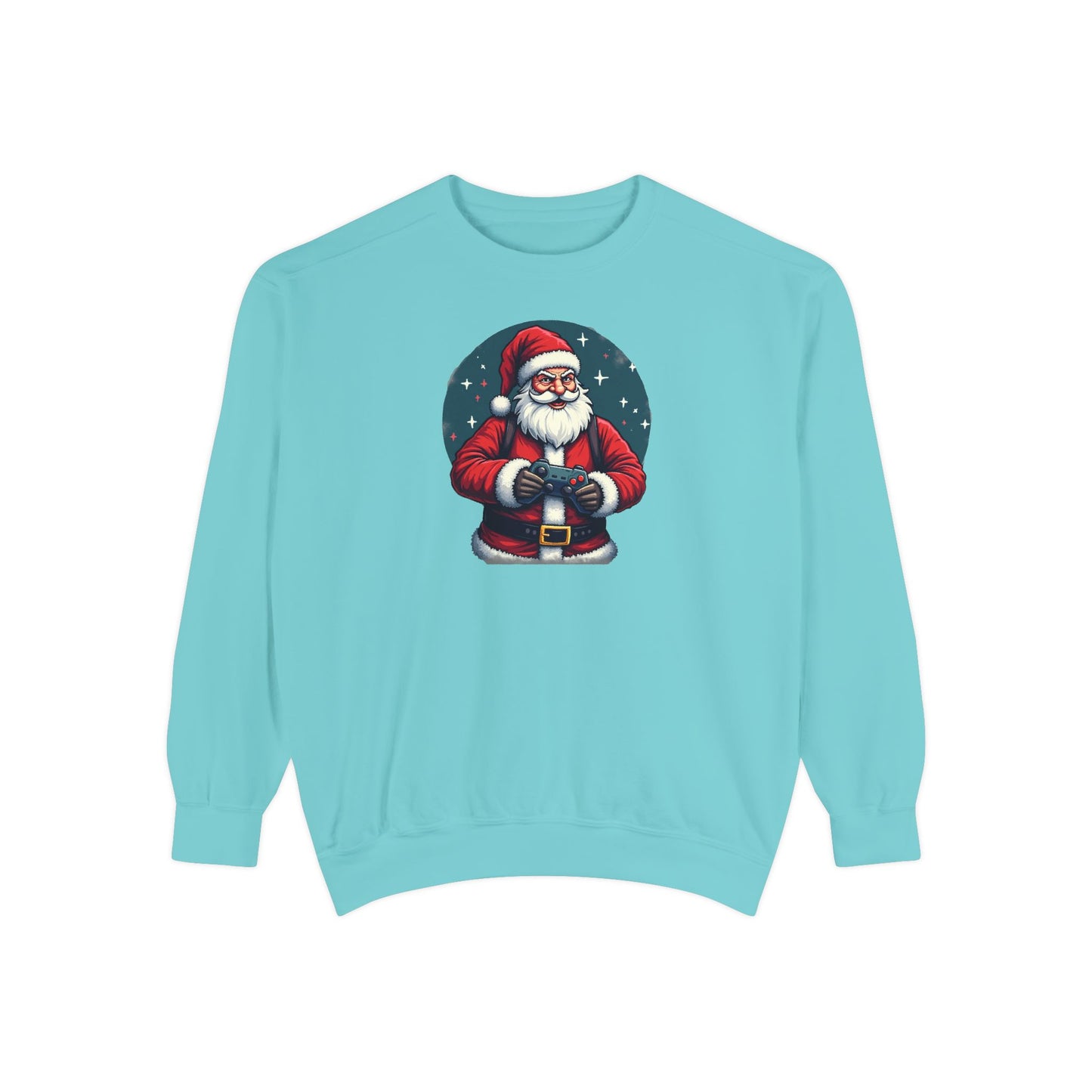 Gamer Santa, Unisex Garment-Dyed Sweatshirt