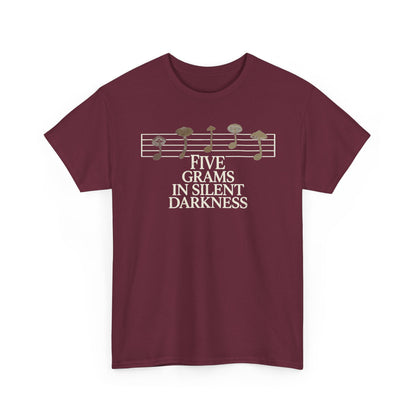 Vintage Music Tee — "Five Grams in Silent Darkness" Graphic Shirt