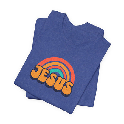 Jesus Rainbow T-Shirt — Retro Christian Faith Tee